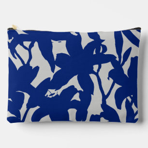 Lilyshade Noir-Bold Botanical In Deep Blue & White Accessory Pouch