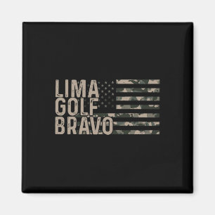 Lima Golf Bravo Lets Go Brandon Camouflage America Magnet