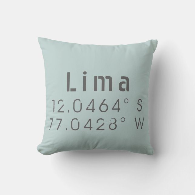 Lima Latitude Longitude Cushion (Front)