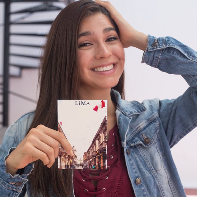 Lima Peru Architecture Travel Postcard (lima peru city view flag postcard)