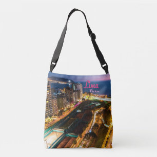 Lima Peru Capital Pacific Coast City Lights Night Crossbody Bag