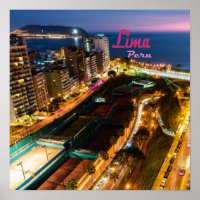Lima Peru Capital Pacific Coast City Lights Night