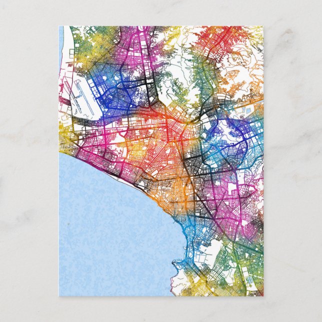 Lima Peru City Map Postcard (Front)