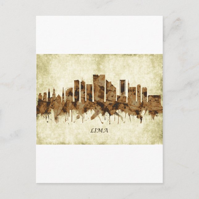 Lima Peru Cityscape Invitation Postcard (Front)