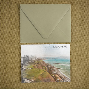 Lima Peru Pacific Ocean View Postcard