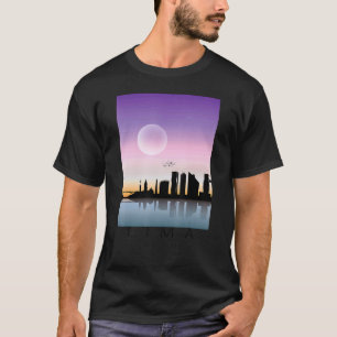 Lima Peru Skyline In Full Moon Souvenir Love Peru T-Shirt