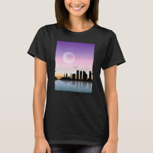 Lima Peru Skyline In Full Moon Souvenir Love Peru T-Shirt