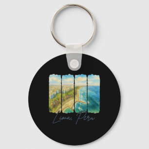 Lima Peru Traveling Trip Brushstroke Lima Peru Sou Key Ring