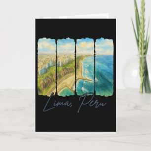 Lima Peru Travelling Trip Brushstroke Lima Peru So Card
