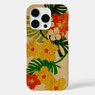 Limahuli Garden Hawaiian Faux Wood Orange iPhone 16 Pro Case
