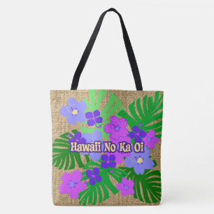 Limahuli Garden Vintage Hawaiian Floral Beach Bag