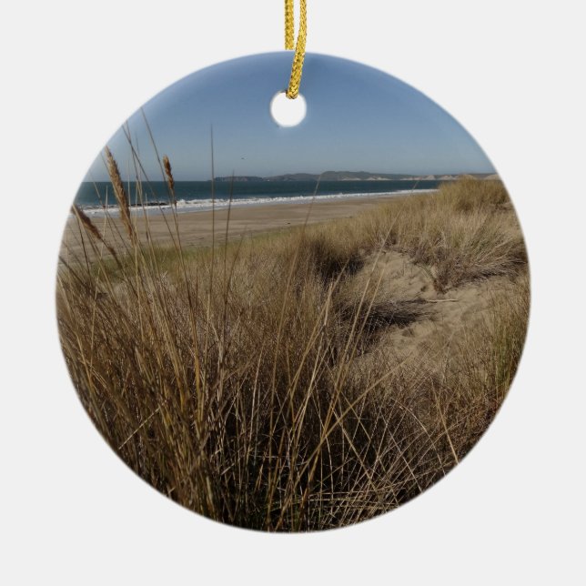 Limantour Beach at Point Reyes II Ceramic Ornament (Front)
