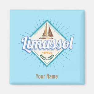 Limassol City Cyprus Retro Sailing Ship Vintage Magnet