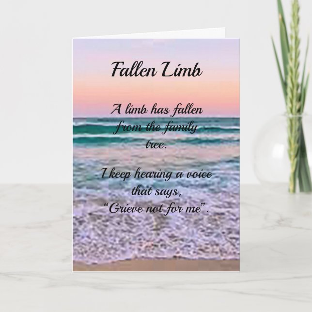 “Limb Fallen” Sympathy Note Card (Front)
