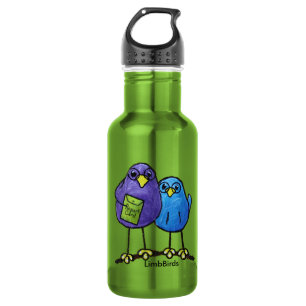 LimbBirds Custom Water Bottle (18 oz), White