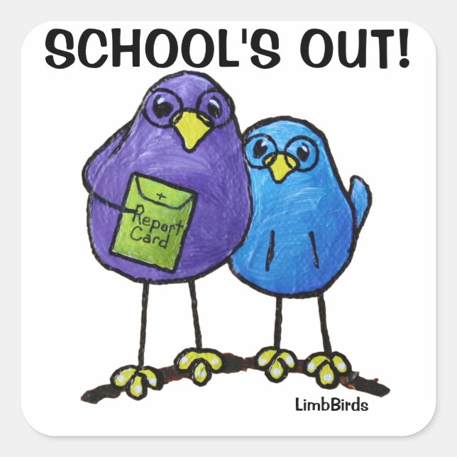 LimbBirds Square Stickers, Glossy Square Sticker (Front)