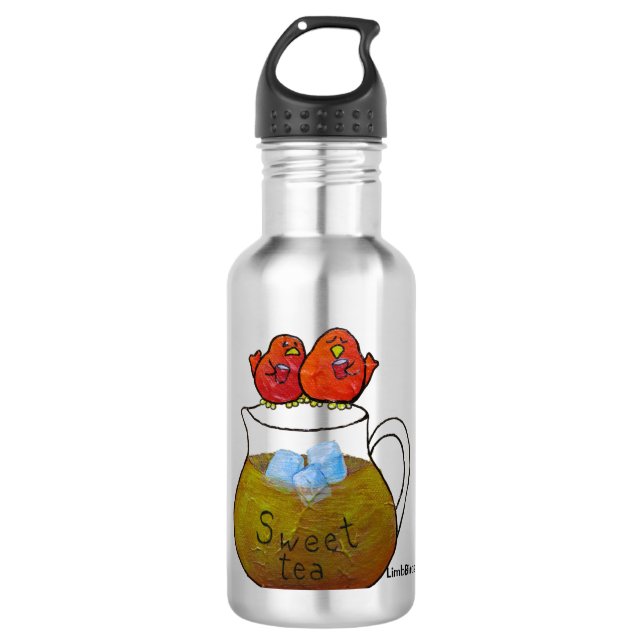 LimbBirds Water Bottle (18 oz), Stainless Steel (Front)