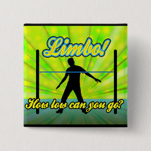 Limbo, Colourful Neon Party 15 Cm Square Badge
