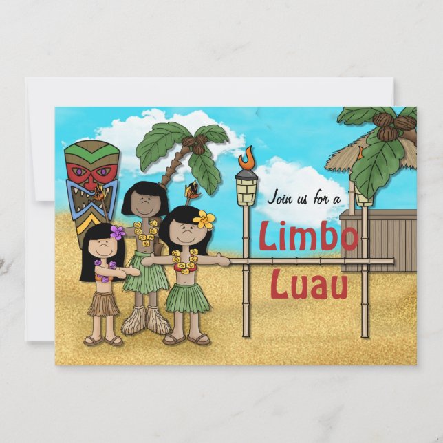 Limbo Luau Birthday Party Invitation (Front)