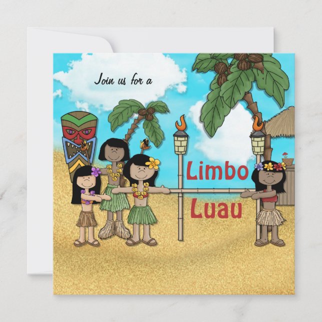 Limbo Luau Birthday Party Invitation (Front)