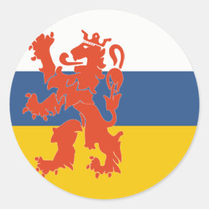 Limburg Netherlands flag symbol lion dutch Classic Round Sticker