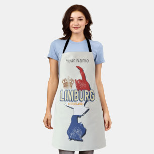 Limburg Netherlands Map Dutch Vintage Souvenir Apron