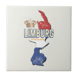 Limburg Netherlands Map Dutch Vintage Souvenir Ceramic Tile