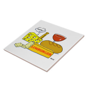 Limburger Cheese Lover Humourous Cartoon Kitchen Ceramic Tile