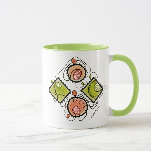 Lime 11 oz Combo Mug-Random Scribbles Mug (Right)