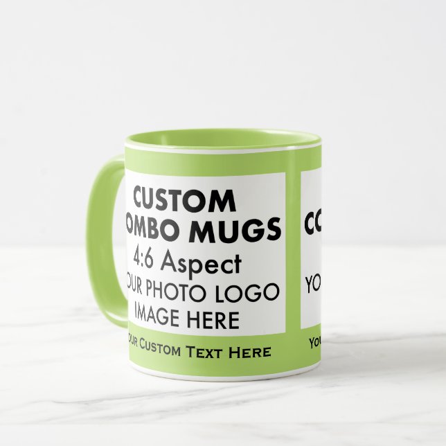 Lime 4:6 Landscape 2 x Photo Frame Custom Combo Mug (Front Left)