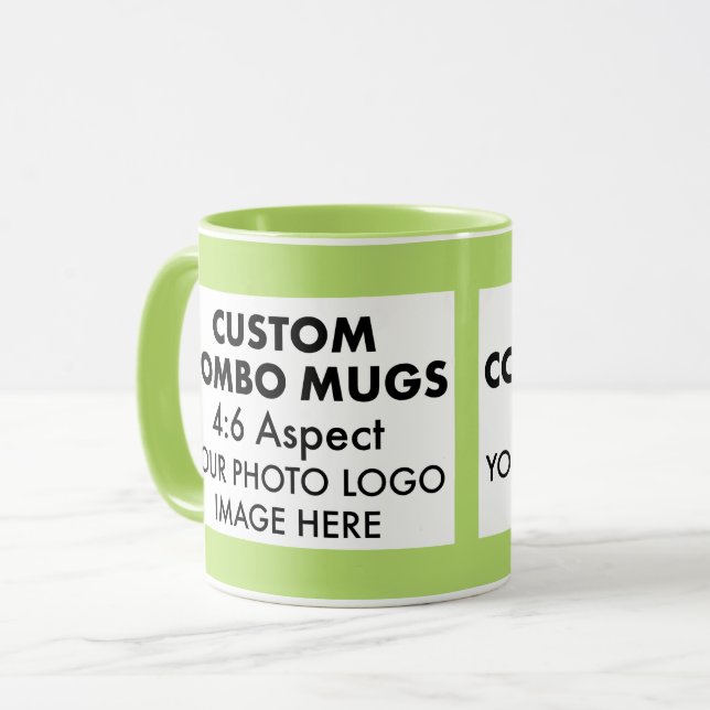 Lime 4:6 Landscape 2 x Photo Frame Custom Combo Mug (Front Left)