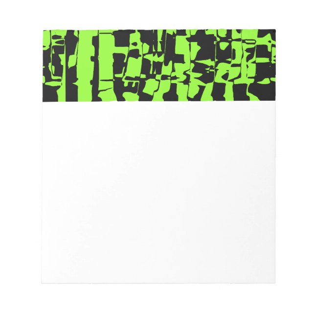 Lime Abstract Crackle Notepad (Front)