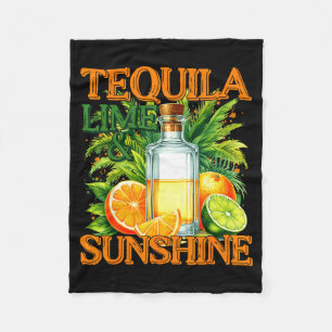 Lime & sunshine cinco de mayo drinking funny fleece blanket