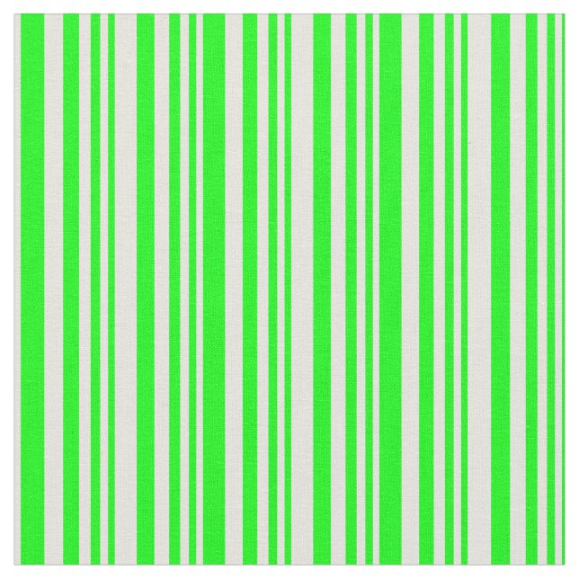 Lime and Beige Coloured Lines Fabric (Close Up)