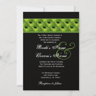 Lime and Black Peacock Wedding Template