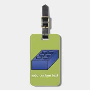 Lime and Blue Building Black Toy Custom Text Luggage Tag