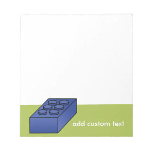 Lime and Blue Building Black Toy Custom Text Notepad