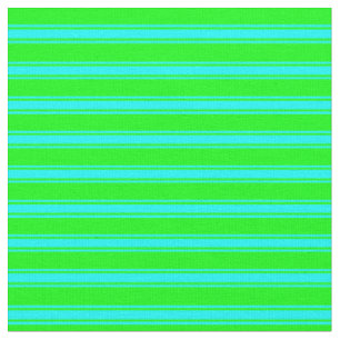 Lime and Cyan Coloured Striped/Lined Pattern Fabric