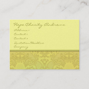 Lime and Gold Damask Floral - Business Card