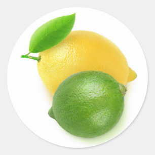 Lime and lemon classic round sticker
