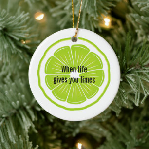 Lime and Margarita Design Ceramic Ornament