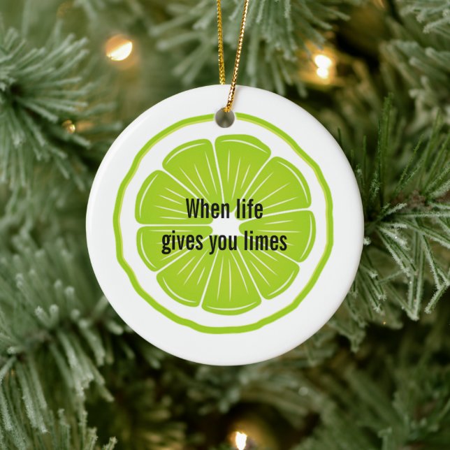 Lime and Margarita Design Ceramic Ornament (Tree)