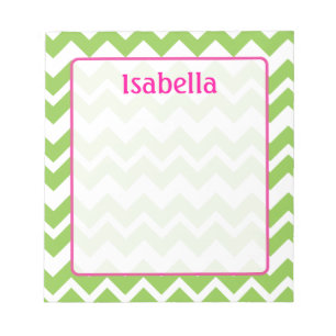 Lime and Pink Chevron Zigzag Notepad