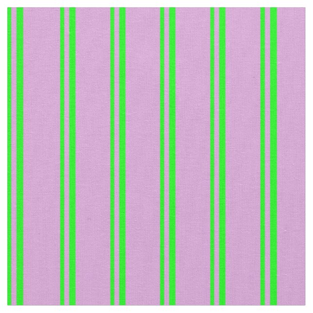 Lime and Plum Striped Pattern Fabric (Close Up)