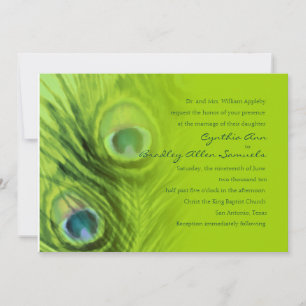Lime and Teal Peacock Invitation