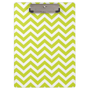 Lime and White Chevron Design Clipboard