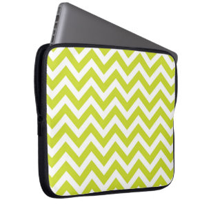 Lime and White Chevron Design Laptop Sleeve