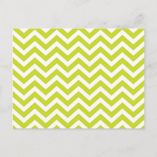 Lime and White Chevron Design Postcard