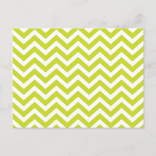 Lime and White Chevron Design Postcard (Front)