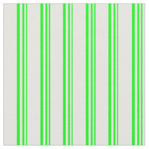 Lime and White Coloured Lines Pattern Fabric